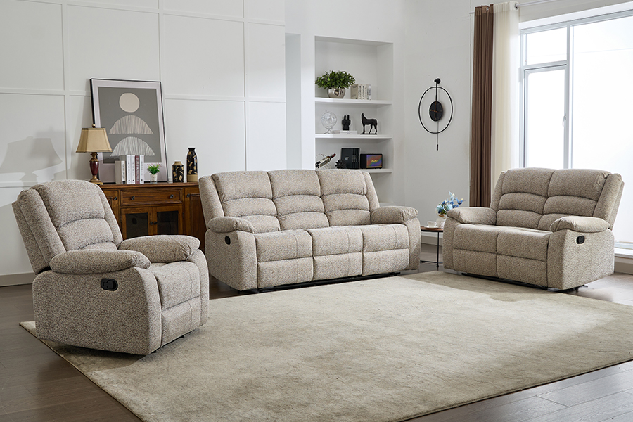 RC-2329 Manual Dual-Sided Reclining Loveseat Dengan Air Terjun Kembali