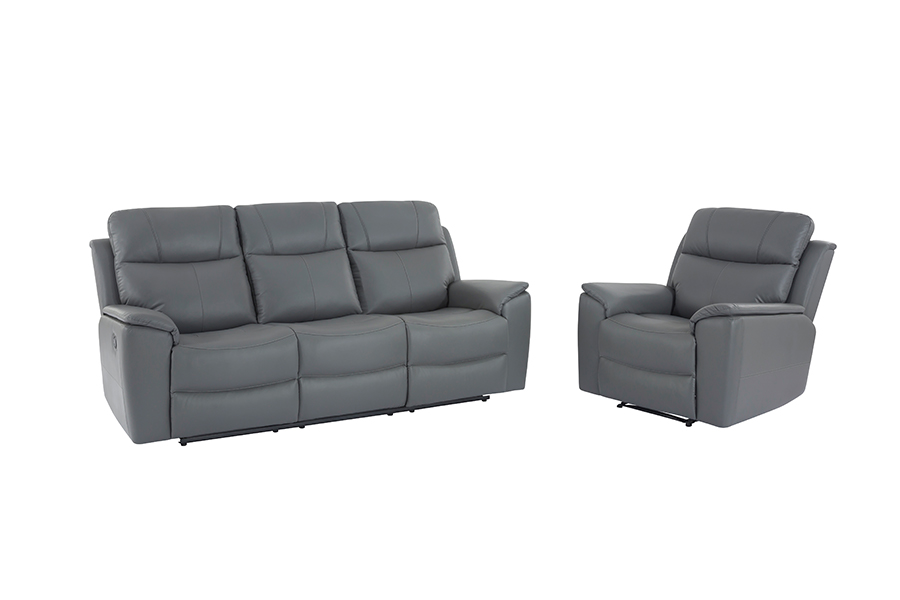 RC-2424 Manual Kulit Kulit Sofa Recliner Dual-Sided Sofa