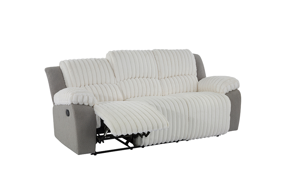 RC-2491 Faux Fur dengan Sherpa Manual Dual-Sided Recliner Tiga sofa