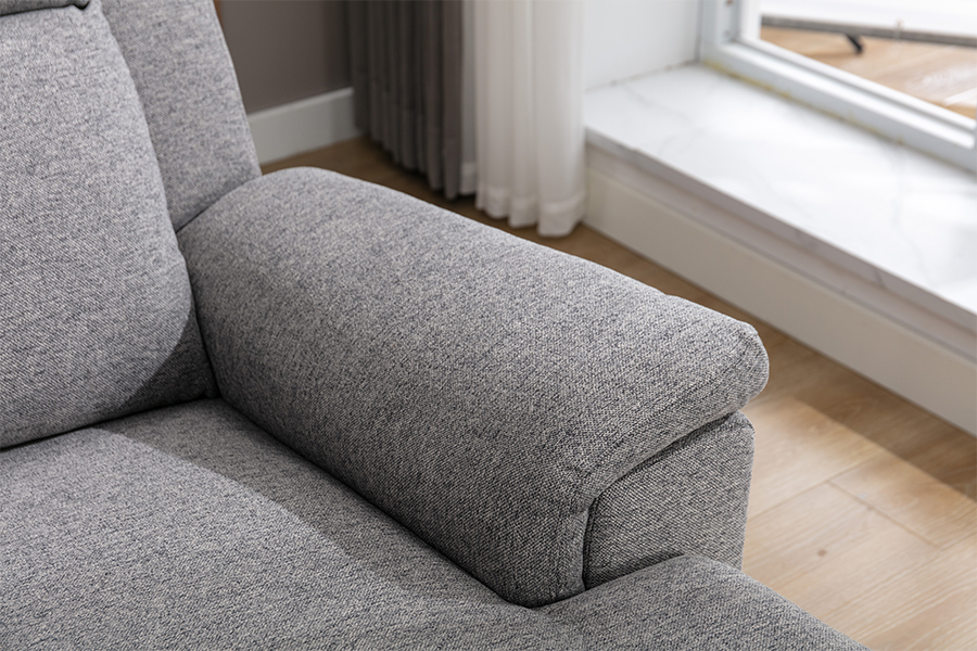 RC-7088 Manual Fabrik Polyester Tebal Berbaring Sofa Sectional Dengan Lands dan Cushion Chaise