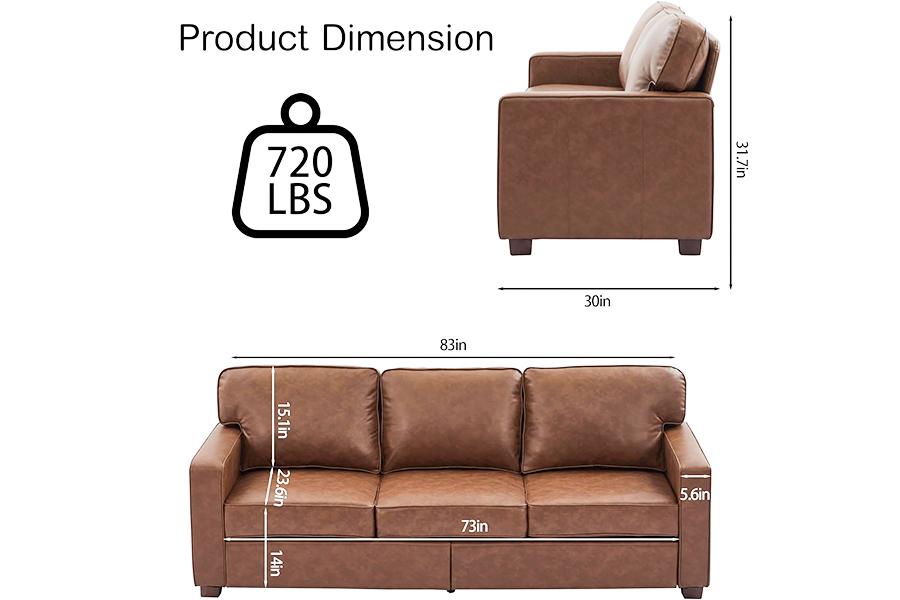 PU Faux Leather Couch, Kerusi (SF021-BR-S)/Loveseat (SF021-BR-M)/SOFA (SF021-BR-L)