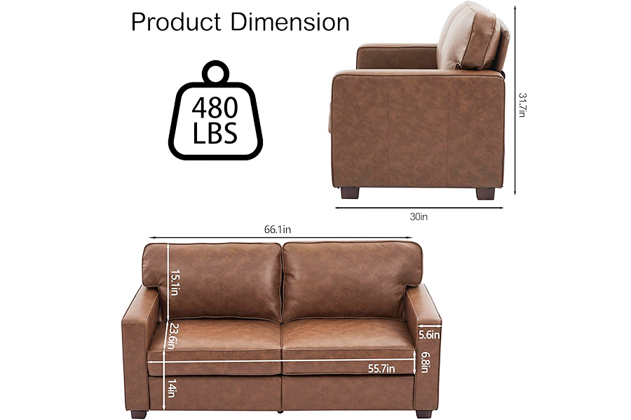 PU Faux Leather Couch, Kerusi (SF021-BR-S)/Loveseat (SF021-BR-M)/SOFA (SF021-BR-L)